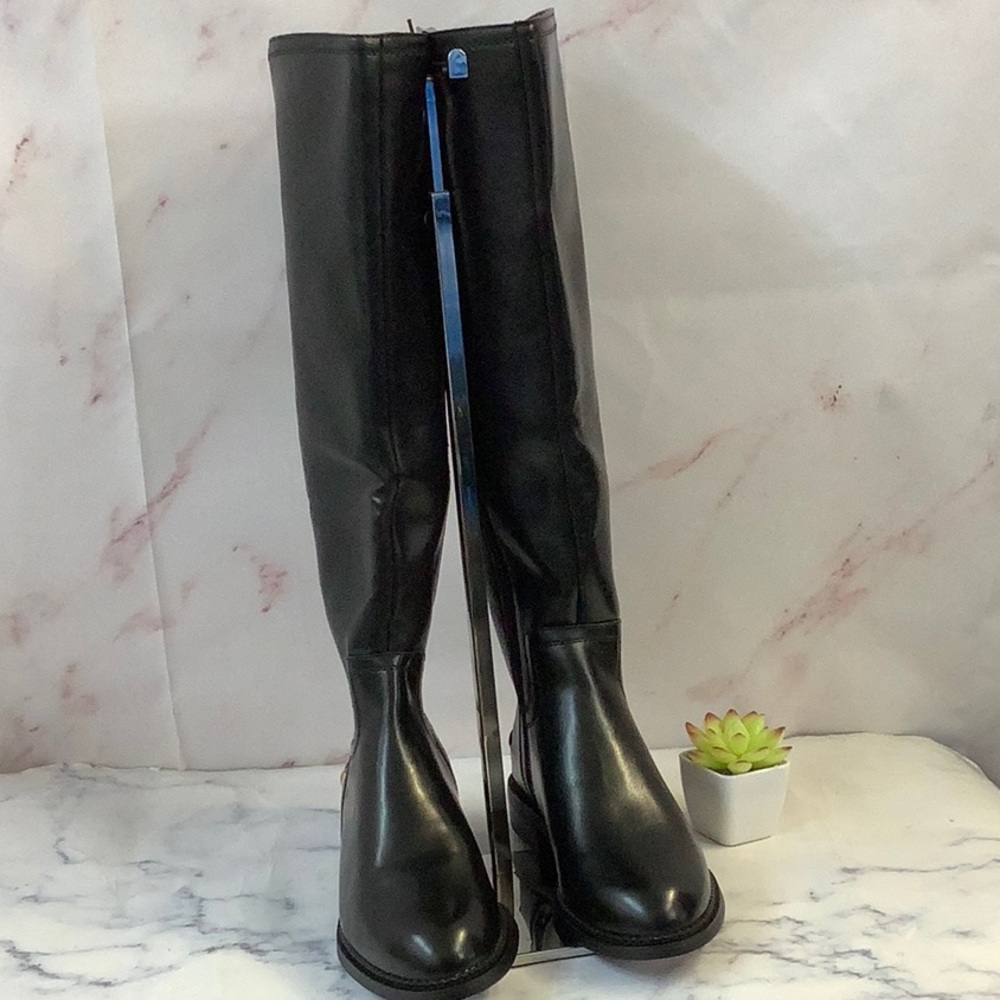 NWT Franco Sarto Henrietta Black Riding Boots Size 5